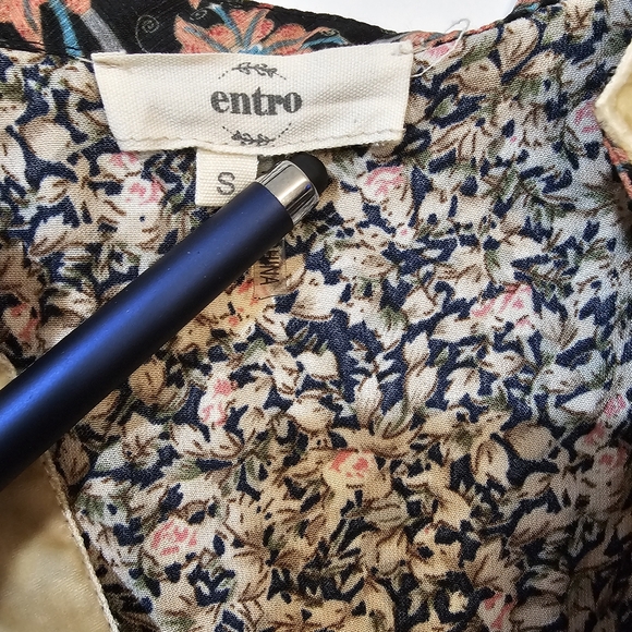 Entro velvet trim,boho peasant looking dress size small - Picture 10 of 12